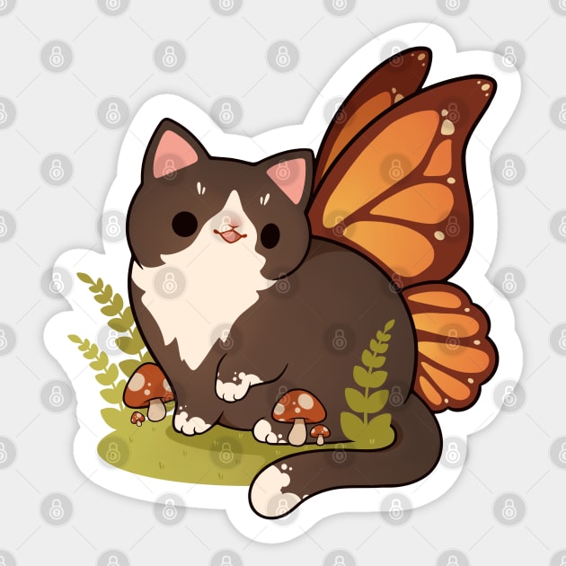 Tuxedo fairy cat Sticker by Rihnlin